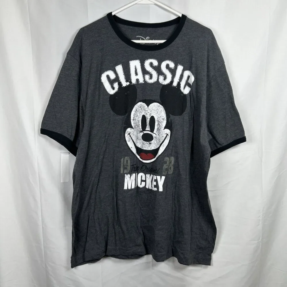 Disney True Original Mickey Mouse Classic Mickey 1928 Gray T-Shirt Men’s XL